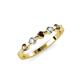 3 - Keva 2.60 mm Smoky Quartz and Diamond 5 Stone Wedding Band 