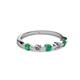 2 - Keva 2.60 mm Emerald and Lab Grown Diamond 5 Stone Wedding Band 