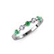 3 - Keva 2.60 mm Emerald and Lab Grown Diamond 5 Stone Wedding Band 