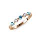 3 - Keva 2.60 mm London Blue Topaz and Lab Grown Diamond 5 Stone Wedding Band 