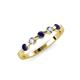 3 - Keva 2.60 mm Blue Sapphire and Lab Grown Diamond 5 Stone Wedding Band 