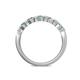 5 - Keva 2.60 mm Aquamarine and Lab Grown Diamond 5 Stone Wedding Band 