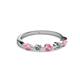 2 - Keva 2.60 mm Pink Tourmaline and Lab Grown Diamond 5 Stone Wedding Band 