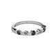 2 - Keva 2.60 mm Black and White Lab Grown Diamond 5 Stone Wedding Band 