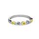 2 - Keva 2.60 mm Yellow Sapphire and Lab Grown Diamond 5 Stone Wedding Band 