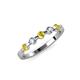 3 - Keva 2.60 mm Yellow Sapphire and Lab Grown Diamond 5 Stone Wedding Band 