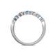 5 - Keva 2.60 mm London Blue Topaz and Lab Grown Diamond 5 Stone Wedding Band 