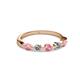 2 - Keva 2.60 mm Pink Tourmaline and Diamond 5 Stone Wedding Band 