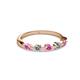 2 - Keva 2.60 mm Pink Sapphire and Diamond 5 Stone Wedding Band 