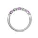 5 - Keva 2.60 mm Amethyst and Diamond 5 Stone Wedding Band 