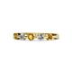 1 - Keva 2.60 mm Citrine and Diamond 5 Stone Wedding Band 