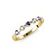 3 - Keva 2.60 mm Iolite and Diamond 5 Stone Wedding Band 