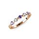 3 - Keva 2.60 mm Iolite and Diamond 5 Stone Wedding Band 