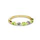 2 - Keva 2.60 mm Peridot and Diamond 5 Stone Wedding Band 