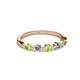 2 - Keva 2.60 mm Peridot and Diamond 5 Stone Wedding Band 