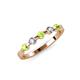 3 - Keva 2.60 mm Peridot and Diamond 5 Stone Wedding Band 