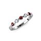 3 - Keva 2.60 mm Red Garnet and Lab Grown Diamond 5 Stone Wedding Band 