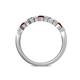 5 - Keva 2.60 mm Red Garnet and Lab Grown Diamond 5 Stone Wedding Band 