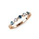 3 - Keva 2.60 mm Blue and White Lab Grown Diamond 5 Stone Wedding Band 
