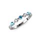 3 - Keva 2.60 mm London Blue Topaz and Lab Grown Diamond 5 Stone Wedding Band 