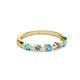 2 - Keva 2.60 mm London Blue Topaz and Lab Grown Diamond 5 Stone Wedding Band 