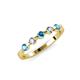 3 - Keva 2.60 mm London Blue Topaz and Lab Grown Diamond 5 Stone Wedding Band 