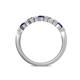 5 - Keva 2.60 mm Blue Sapphire and Lab Grown Diamond 5 Stone Wedding Band 