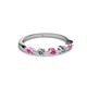 2 - Keva 2.60 mm Pink Sapphire and Lab Grown Diamond 5 Stone Wedding Band 