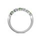 5 - Keva 2.60 mm Green Garnet and Diamond 5 Stone Wedding Band 