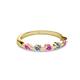 2 - Keva 2.60 mm Pink Sapphire and Lab Grown Diamond 5 Stone Wedding Band 