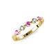 3 - Keva 2.60 mm Pink Sapphire and Lab Grown Diamond 5 Stone Wedding Band 