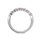 5 - Keva 2.60 mm Pink Tourmaline and Lab Grown Diamond 5 Stone Wedding Band 
