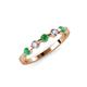 3 - Keva 3.00 mm Emerald and Lab Grown Diamond 5 Stone Wedding Band 