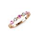 3 - Keva 3.00 mm Pink Sapphire and Lab Grown Diamond 5 Stone Wedding Band 