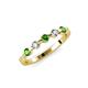3 - Keva 3.00 mm Green Garnet and Lab Grown Diamond 5 Stone Wedding Band 