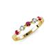 3 - Keva 3.00 mm Ruby and Lab Grown Diamond 5 Stone Wedding Band 