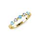 3 - Keva 3.00 mm Blue Topaz and Lab Grown Diamond 5 Stone Wedding Band 