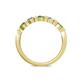 5 - Keva 3.00 mm Green Garnet and Lab Grown Diamond 5 Stone Wedding Band 