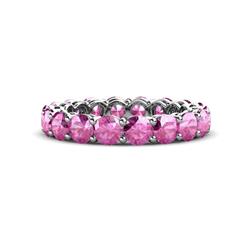 Tiffany Pink Sapphire Eternity Band Pink Sapphire ctw Side Gallery Shared Prong Womens Eternity Ring Stackable K White Gold