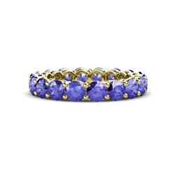 Tiffany Tanzanite Eternity Band Tanzanite ctw Side Gallery Shared Prong Womens Eternity Ring Stackable K Yellow Gold