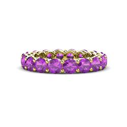 Tiffany Amethyst Eternity Band Amethyst ctw Side Gallery Shared Prong Womens Eternity Ring Stackable K Yellow Gold