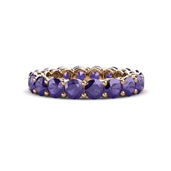Tiffany Iolite Eternity Band Iolite ctw Side Gallery Shared Prong Womens Eternity Ring Stackable K Rose Gold