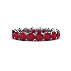 Tiffany Ruby Eternity Band Ruby ctw Side Gallery Shared Prong Womens Eternity Ring Stackable K White Gold