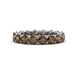 Tiffany Smoky Quartz Eternity Band Smoky Quartz ctw Side Gallery Shared Prong Womens Eternity Ring Stackable K White Gold