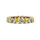 1 - Tiffany 4.00 mm Diamond and Yellow Sapphire Eternity Band 
