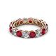 2 - Tiffany 4.00 mm Ruby and Diamond Eternity Band 