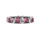 1 - Tiffany 4.00 mm Rhodolite Garnet and Lab Grown Diamond Eternity Band 