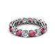 2 - Tiffany 4.00 mm Rhodolite Garnet and Lab Grown Diamond Eternity Band 