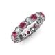 3 - Tiffany 4.00 mm Rhodolite Garnet and Lab Grown Diamond Eternity Band 