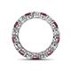 4 - Tiffany 4.00 mm Rhodolite Garnet and Lab Grown Diamond Eternity Band 